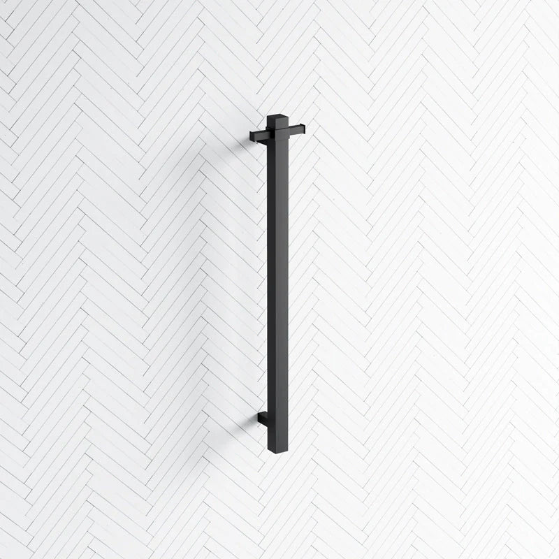 Square Vertical bar Heated Towel Rail 900m Matt Black
