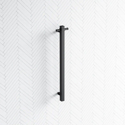 Square Vertical bar Heated Towel Rail 900m Matt Black