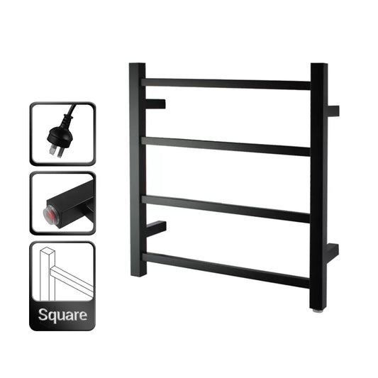 4 BAR SQUARE HEATED TOWEL RAIL ZNY 520H*500W*120D- MATTE BLACK