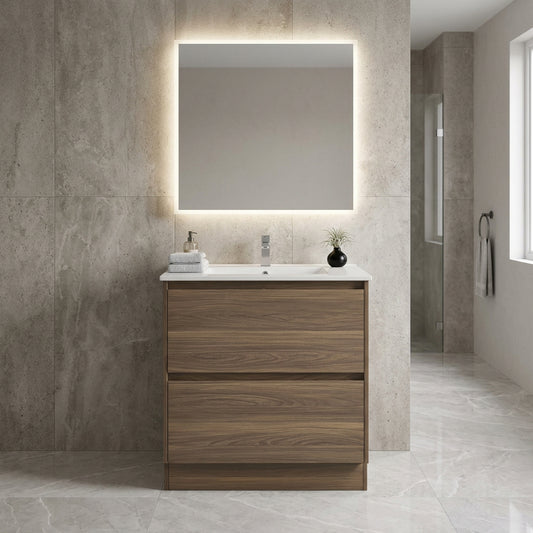 750MM  FLOOR STANDING PLYWOOD VANITY | ROSEWOOD