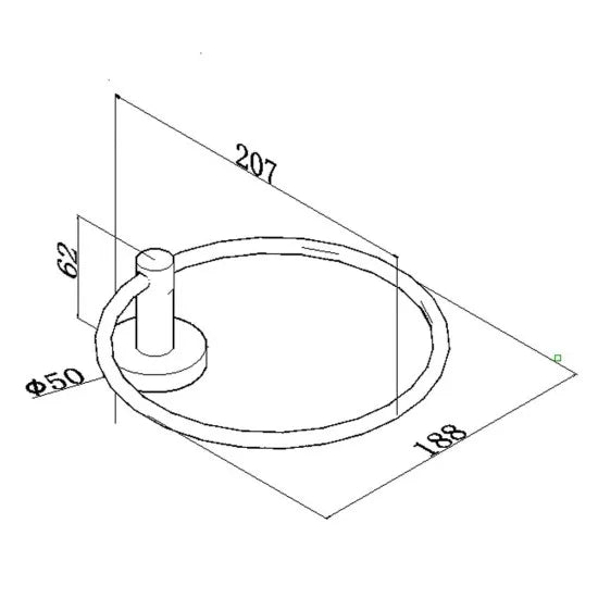 OPAL HAND TOWEL RING - BRUSHED NICKEL