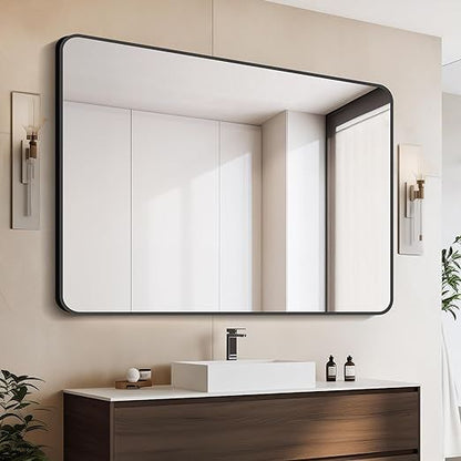 1200x800MM SERAPHINE BLACK ALUMINIUM FRAMED MIRROR DN - The Tile Collection™