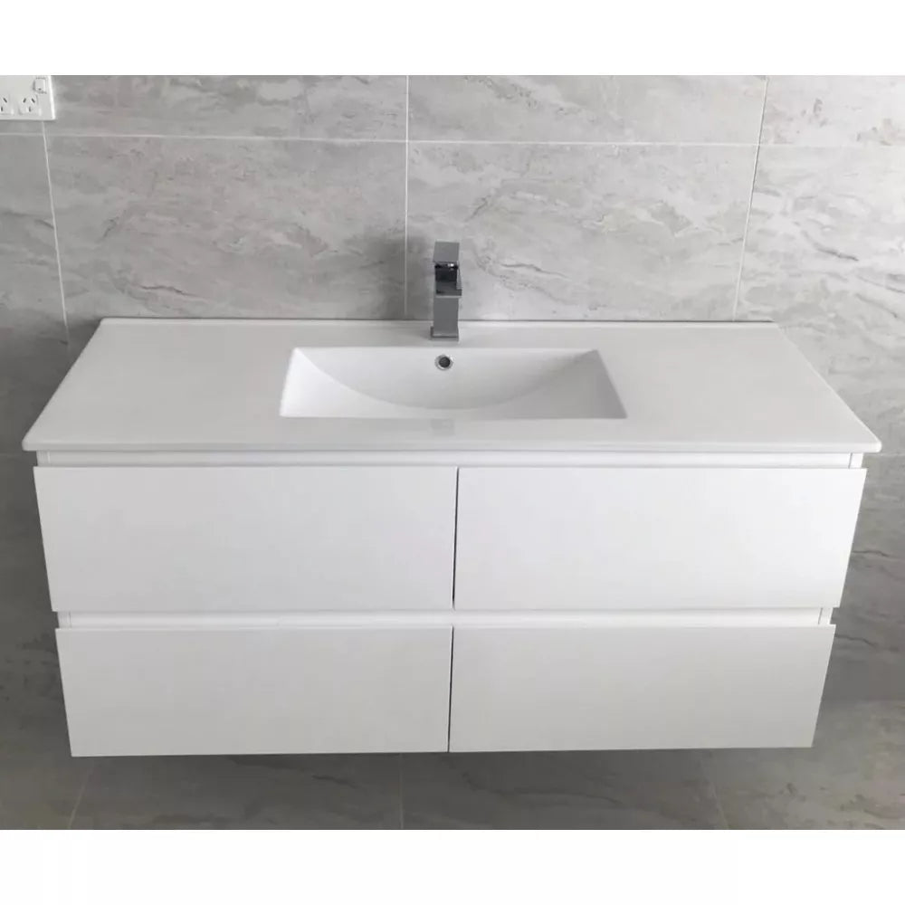NELSON WALL HUNG VANITY | 1500MM | GLOSS WHITE | PLYWOOD| SINGLE BASIN - The Tile Collection™