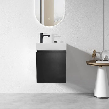 PICCOLO 400MM DARK OAK PLYWOOD WALL HUNG VANITY - The Tile Collection™