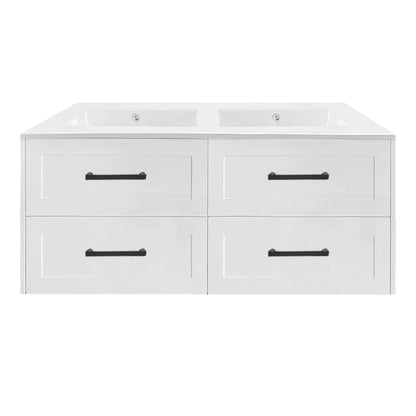 HAMPTON WALL HUNG VANITY | 1500MM | SHAKER STYLE | PLYWOOD | DOUBLE BASIN - The Tile Collection™