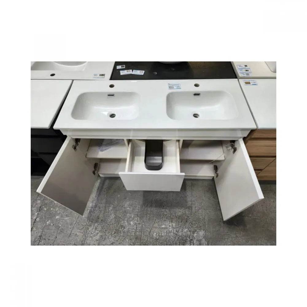 1200MM MADRID PLYWOOD WHITE GLOSS FLOOR STANDING VANITY| DOUBLE BASIN - The Tile Collection™