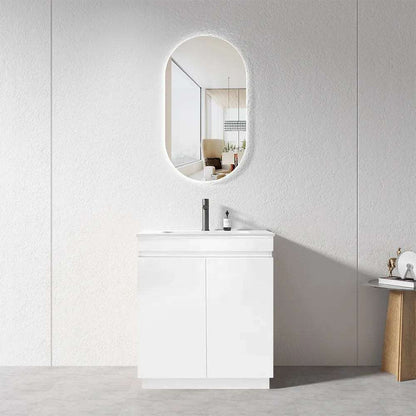 600MM MADRID WHITE PLYWOOD FLOORSTANDING VANITY WITH CERAMIC TOP - The Tile Collection™