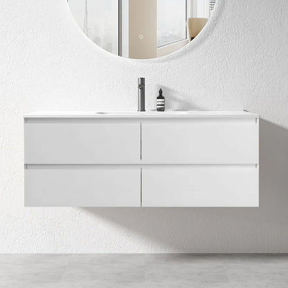 1200MM NELSON GLOSS WHITE PLYWOOD WALL HUNG VANITY SINGLE BASIN