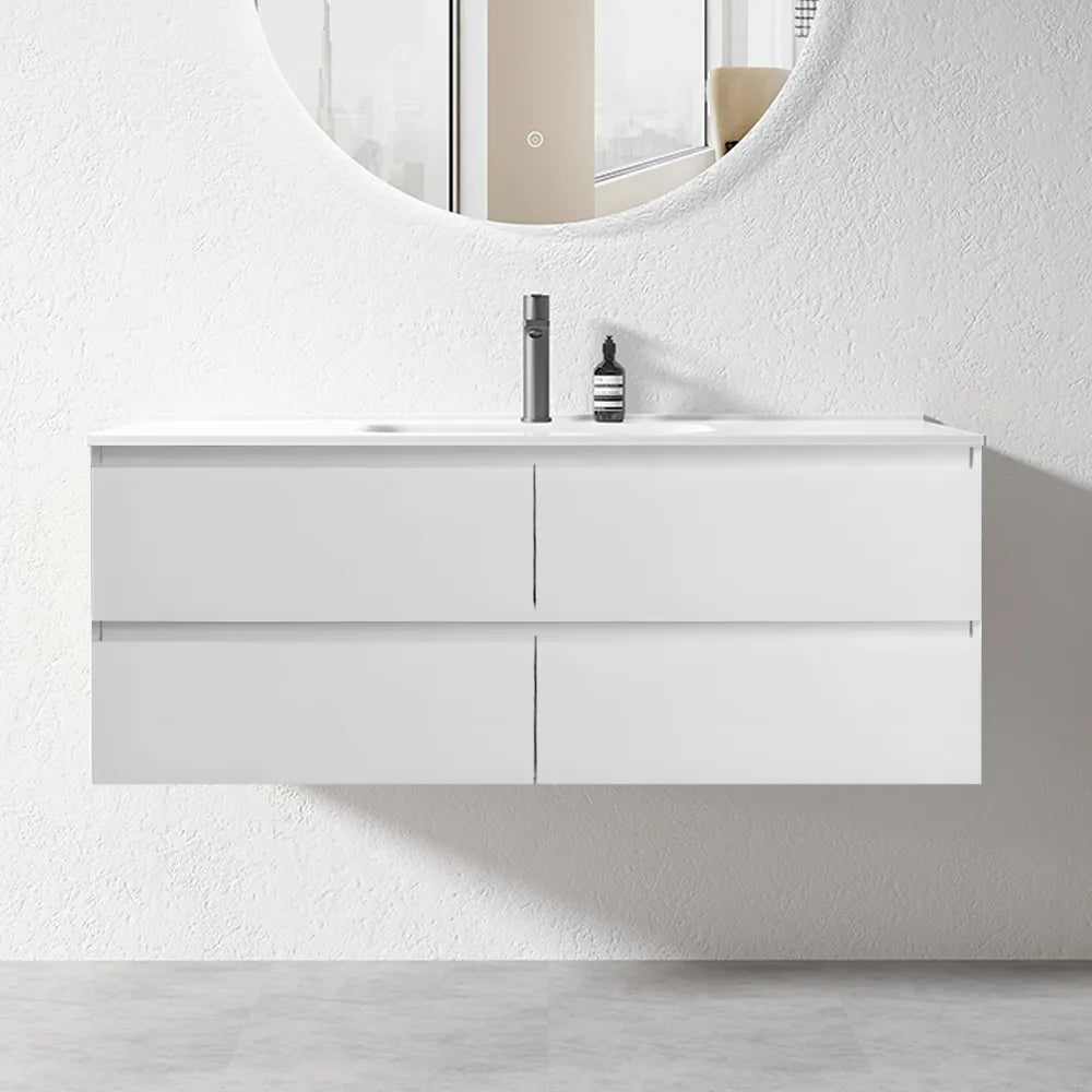 NELSON WALL HUNG VANITY | 1500MM | GLOSS WHITE | PLYWOOD| SINGLE BASIN - The Tile Collection™