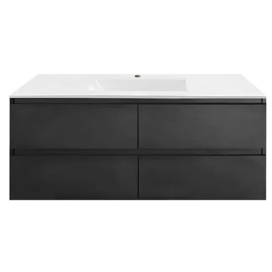 NELSON WALL HUNG VANITY | 1800MM | DARK OAK | PLYWOOD SINGLE BASIN CABINET ONLY - The Tile Collection™