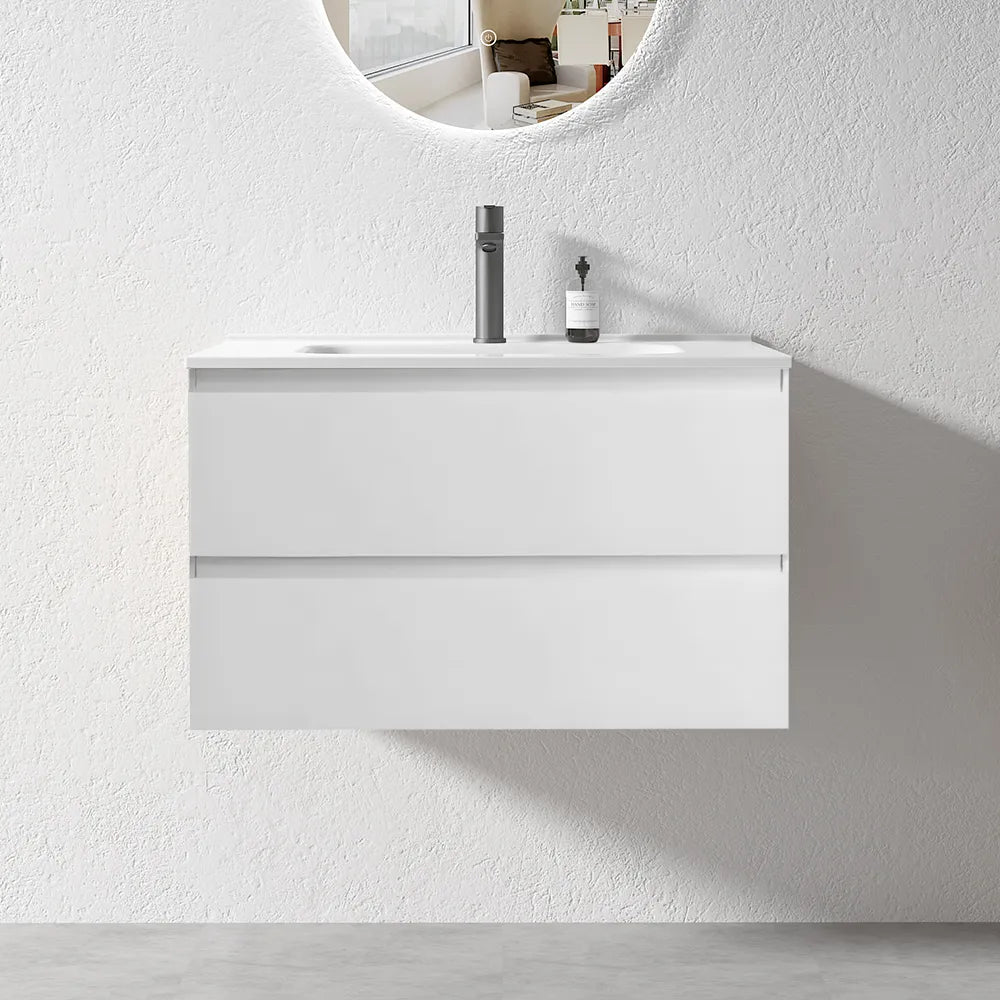 NELSON WALL HUNG VANITY | 750MM | GLOSS WHITE | PLYWOOD - The Tile Collection™