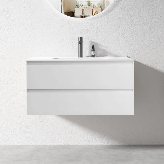 900MM NELSON GLOSS WHITE PLYWOOD WALL HUNG VANITY