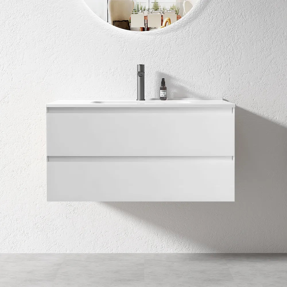 NELSON WALL HUNG VANITY | 1000MM | GLOSS WHITE | PLYWOOD - The Tile Collection™