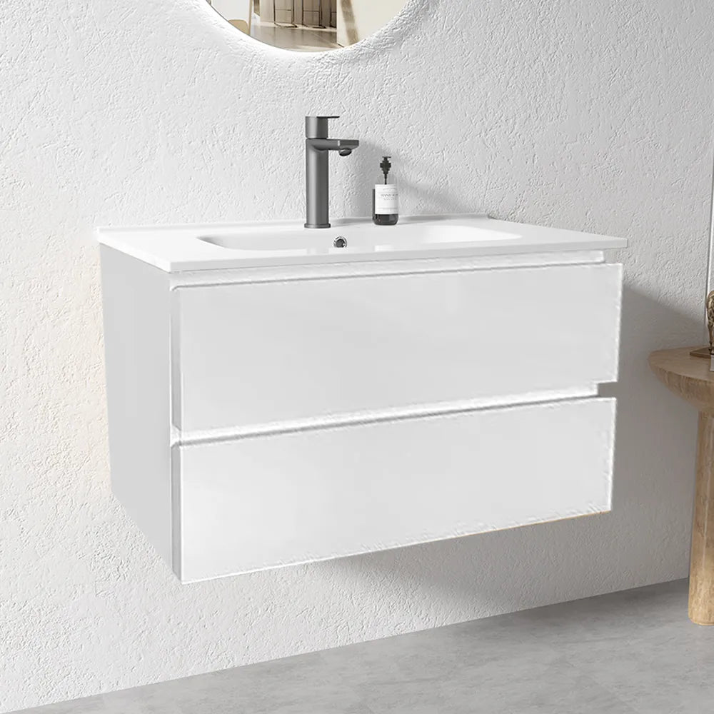 900MM NELSON GLOSS WHITE PLYWOOD WALL HUNG VANITY