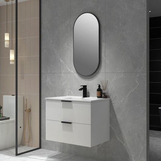 BILLY MATTE WHITE WALL HUNG VANITY | 750MM | PLYWOOD - The Tile Collection™