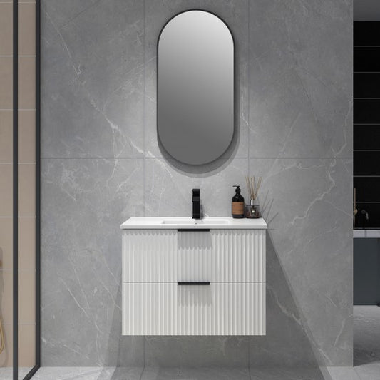 BILLY MATTE WHITE WALL HUNG VANITY | 750MM | PLYWOOD - The Tile Collection™