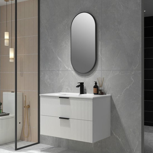 BILLY MATTE WHITE WALL HUNG VANITY | 900MM | PLYWOOD - The Tile Collection™
