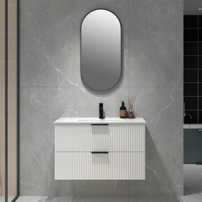 BILLY MATTE WHITE WALL HUNG VANITY | 900MM | PLYWOOD - The Tile Collection™