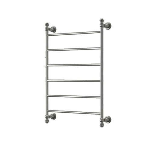 Heritage Style Heated Towel rail 6 Bars - Brushed Nickel