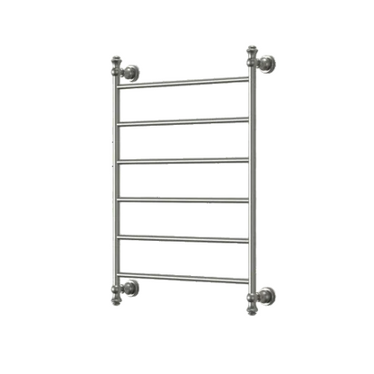 Heritage Style Heated Towel rail 6 Bars - Brushed Nickel