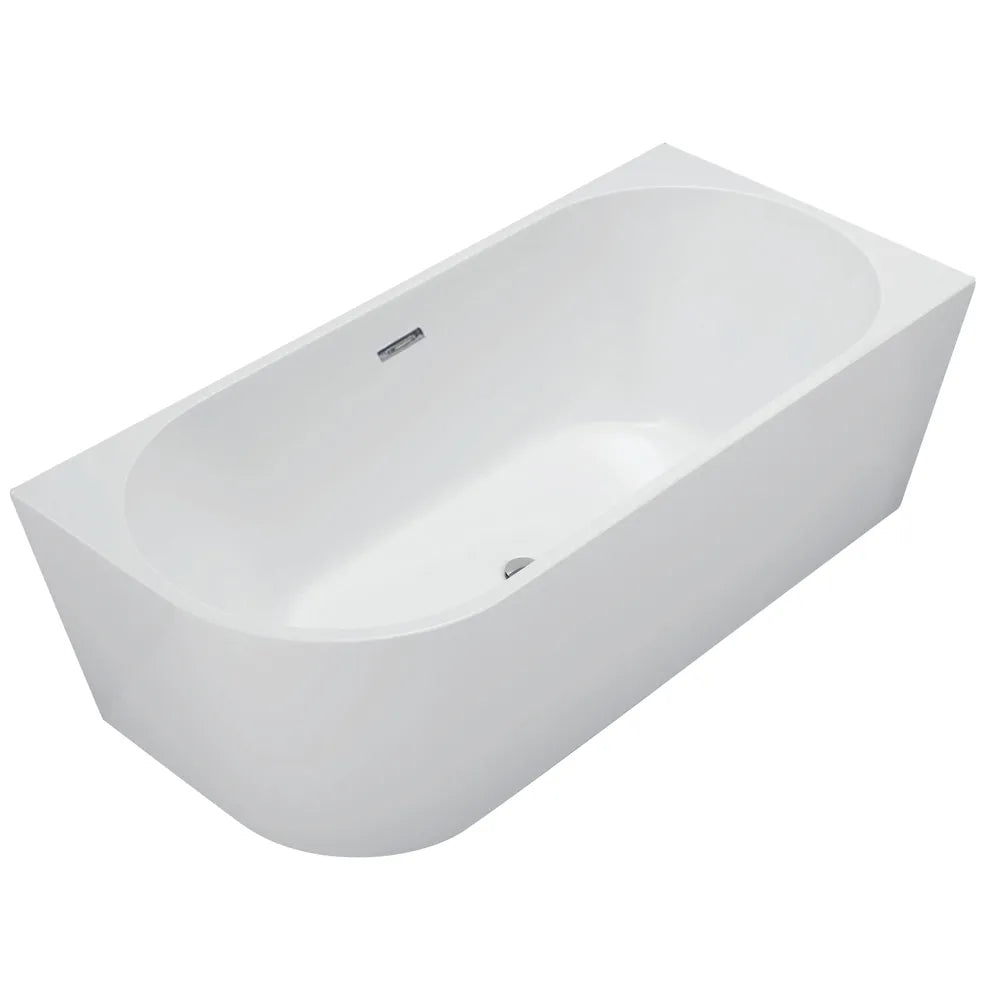 space saving 1400mm back to wall corner bath white acrylic