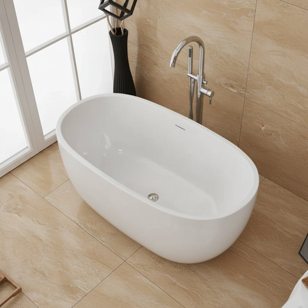 1500MM OVAL FREESTANDING BATH - GLOSS WHITE (ONLINE ONLY )