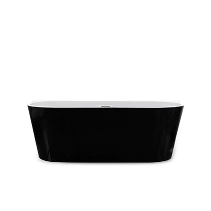 1700MM OVAL FREESTANDING BACK TO WALL BATH - BLACK AND WHITE