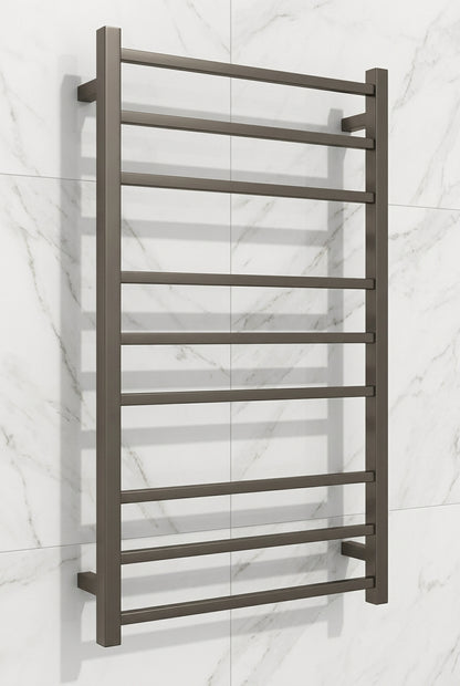 9 BAR SQUARE HEATED TOWEL RAIL 1000H*600W DN- GUNMETAL