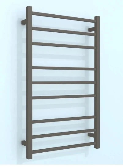 9 BAR SQUARE HEATED TOWEL RAIL 1000H*600W DN- GUNMETAL