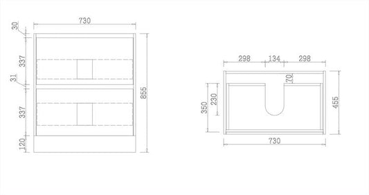 750MM  FLOOR STANDING PLYWOOD VANITY | ROSEWOOD