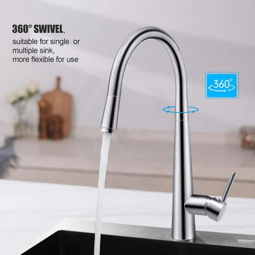 CHASE ROUND PULLOUT KITCHEN SINK MIXER - CHROME - The Tile Collection™