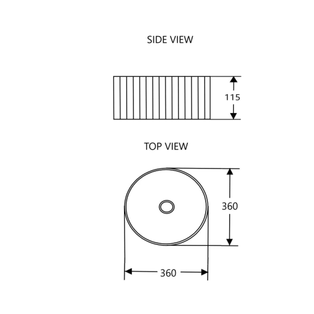 360MM ROUND FLUTED CERAMIC BASIN - GLOSS WHITE (ABOVE-COUNTER )