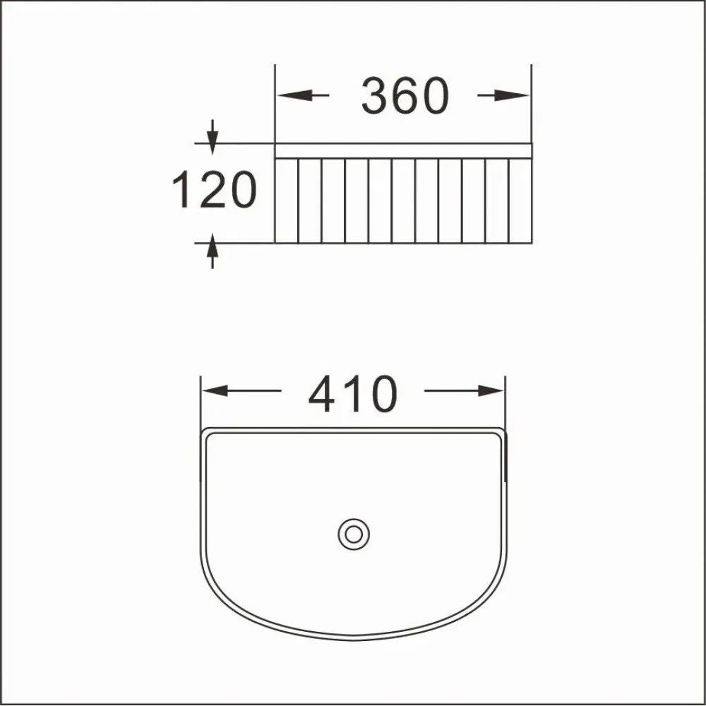 410X360MM FLUTED CERAMIC BASIN - GLOSS WHITE | ARCH-SHAPED COUNTERTOP SINK