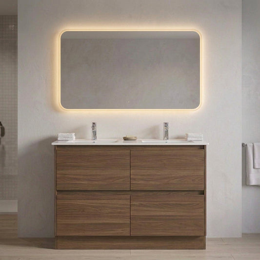 1200MM FLOORSTANDING PLYWOOD VANITY DOUBLE BASIN| ROSEWOOD