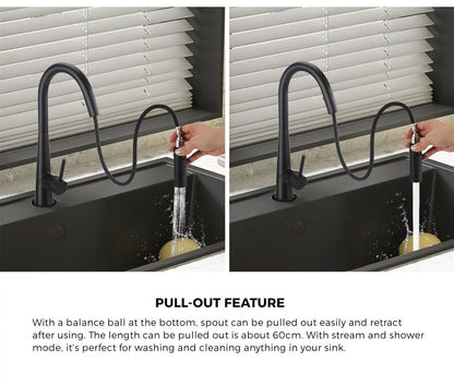 ROMA GOOSENECK PULLOUT KITCHEN SINK MIXER | 5 COLOURS - The Tile Collection™