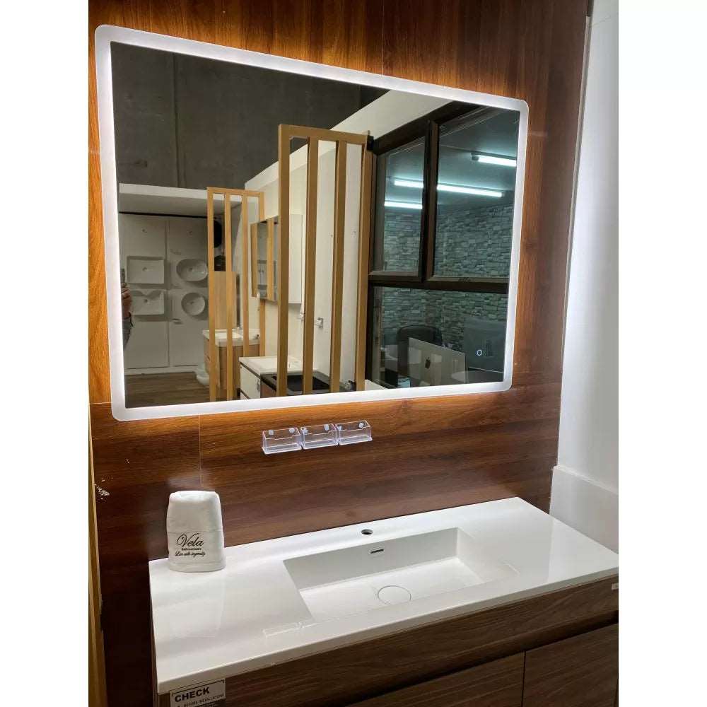 1500X750MM RECTANGULAR LED BATHROOM MIRROR WITH DEMISTER & 3 COLOURS LIGHT