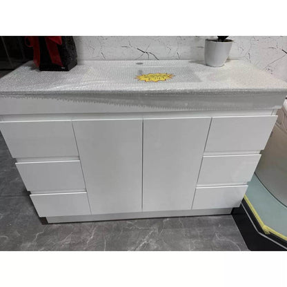 1200MM MADRID PLYWOOD WHITE GLOSS FREESTANDING VANITY SINGLE BASIN - The Tile Collection™