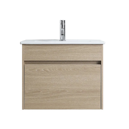 NATURAL OAK PLYWOOD WALL HUNG VANITY | 600MM | DN - The Tile Collection™