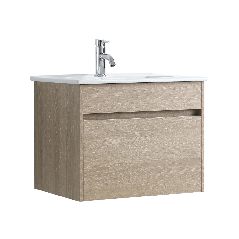 NATURAL OAK PLYWOOD WALL HUNG VANITY | 600MM | DN - The Tile Collection™