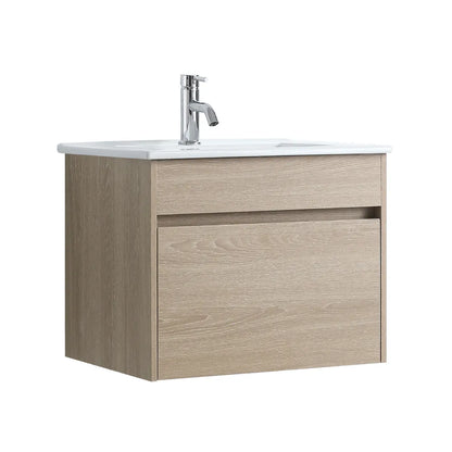 NATURAL OAK PLYWOOD WALL HUNG VANITY | 600MM | DN - The Tile Collection™