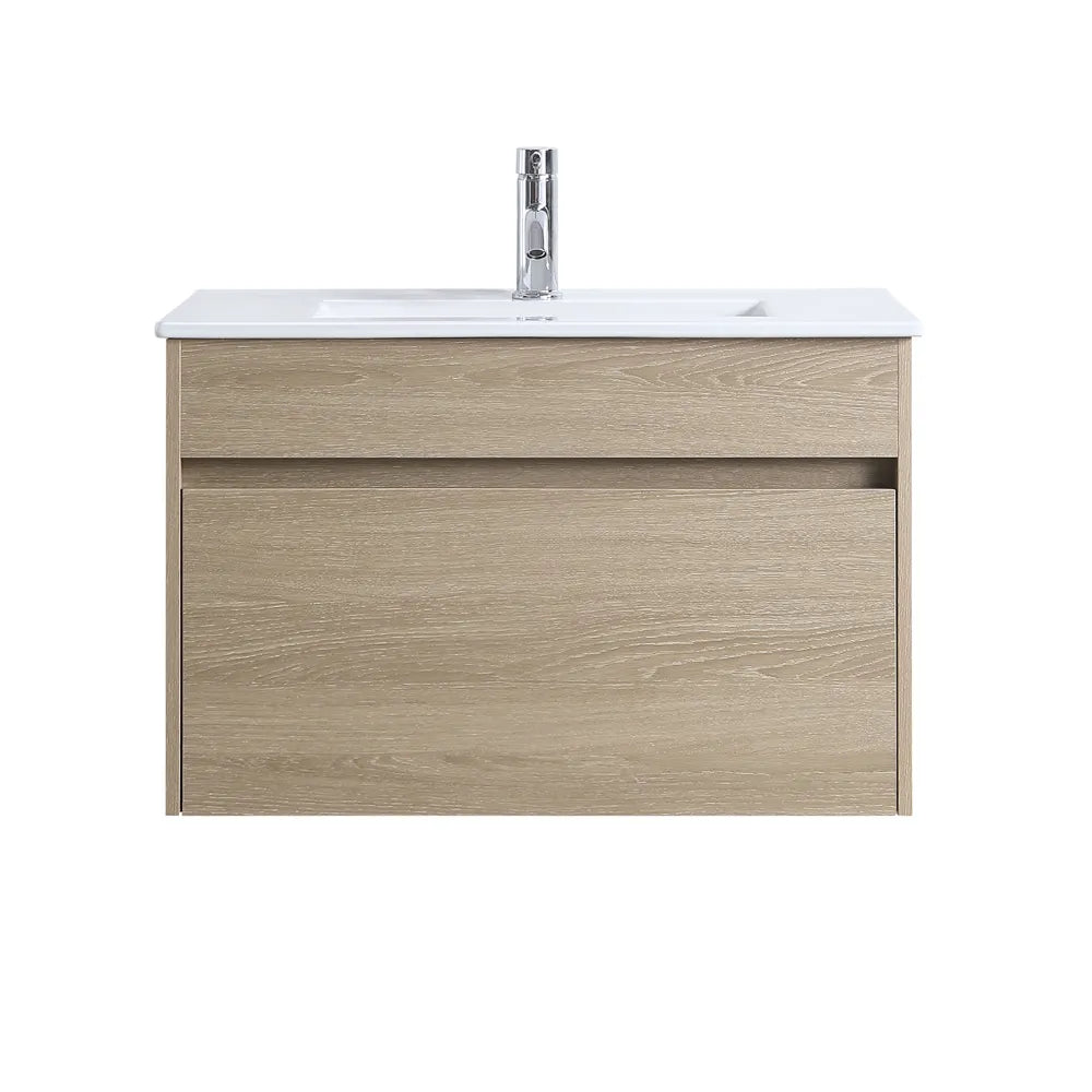 NATURAL OAK PLYWOOD WALL HUNG VANITY | 750MM | DN - The Tile Collection™