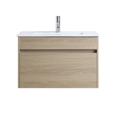 NATURAL OAK PLYWOOD WALL HUNG VANITY | 750MM | DN - The Tile Collection™