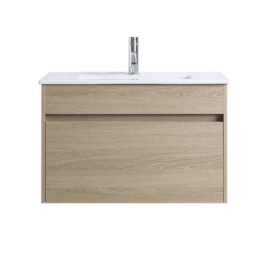 NATURAL OAK PLYWOOD WALL HUNG VANITY | 750MM | DN - The Tile Collection™