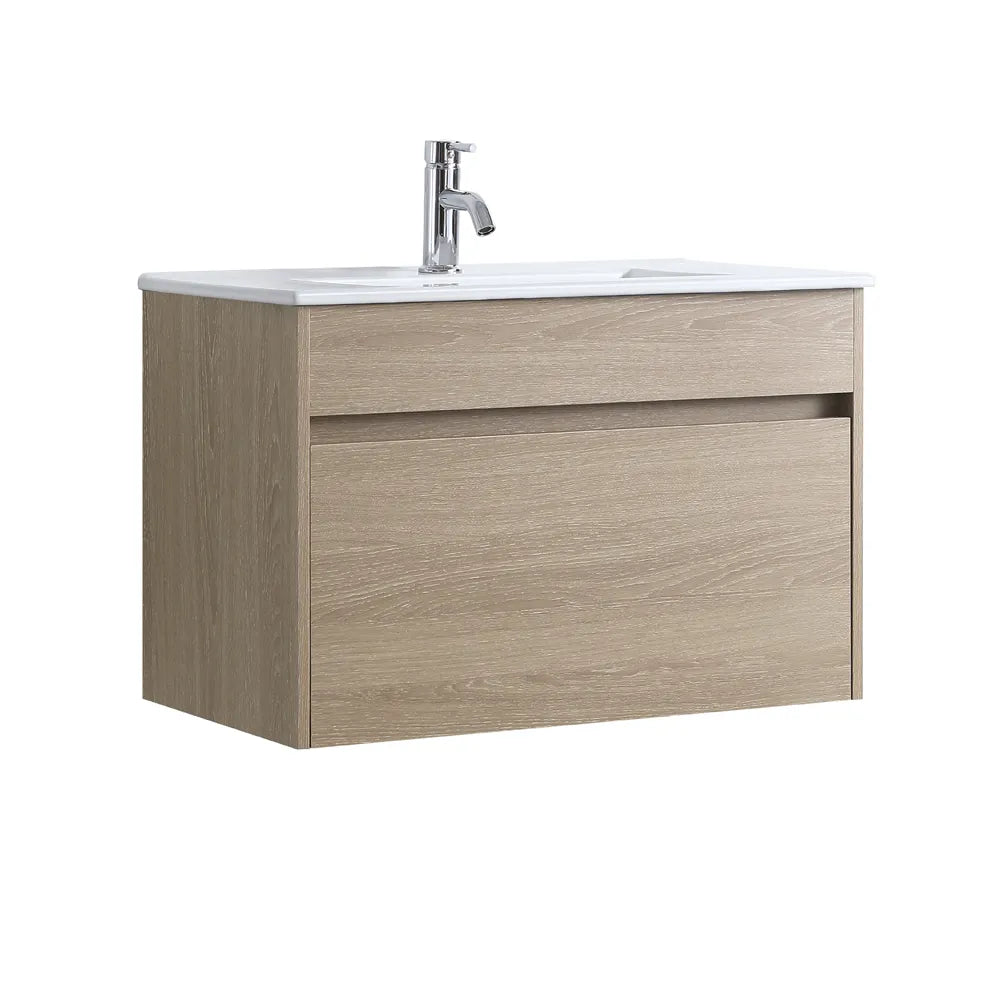 NATURAL OAK PLYWOOD WALL HUNG VANITY | 750MM | DN - The Tile Collection™