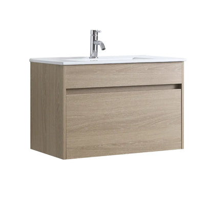 NATURAL OAK PLYWOOD WALL HUNG VANITY | 750MM | DN - The Tile Collection™