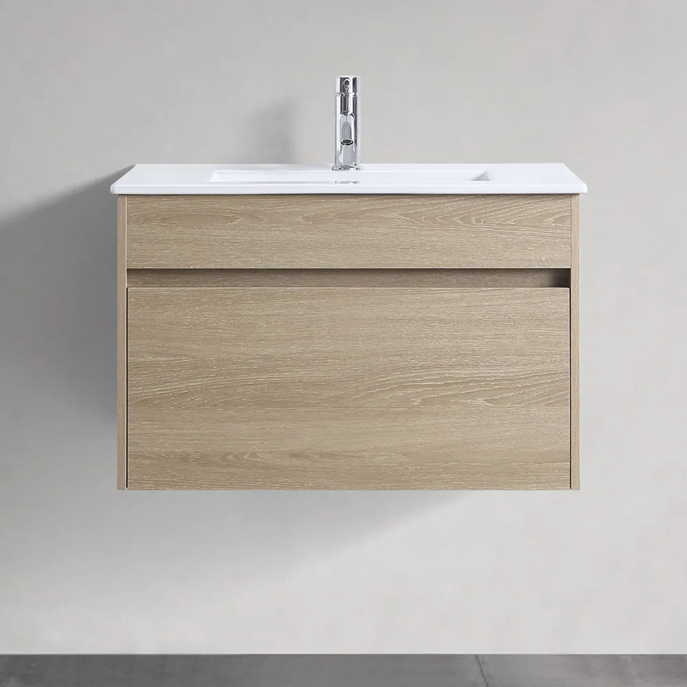 NATURAL OAK PLYWOOD WALL HUNG VANITY | 750MM | DN - The Tile Collection™