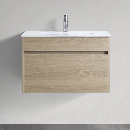 NATURAL OAK PLYWOOD WALL HUNG VANITY | 750MM | DN - The Tile Collection™