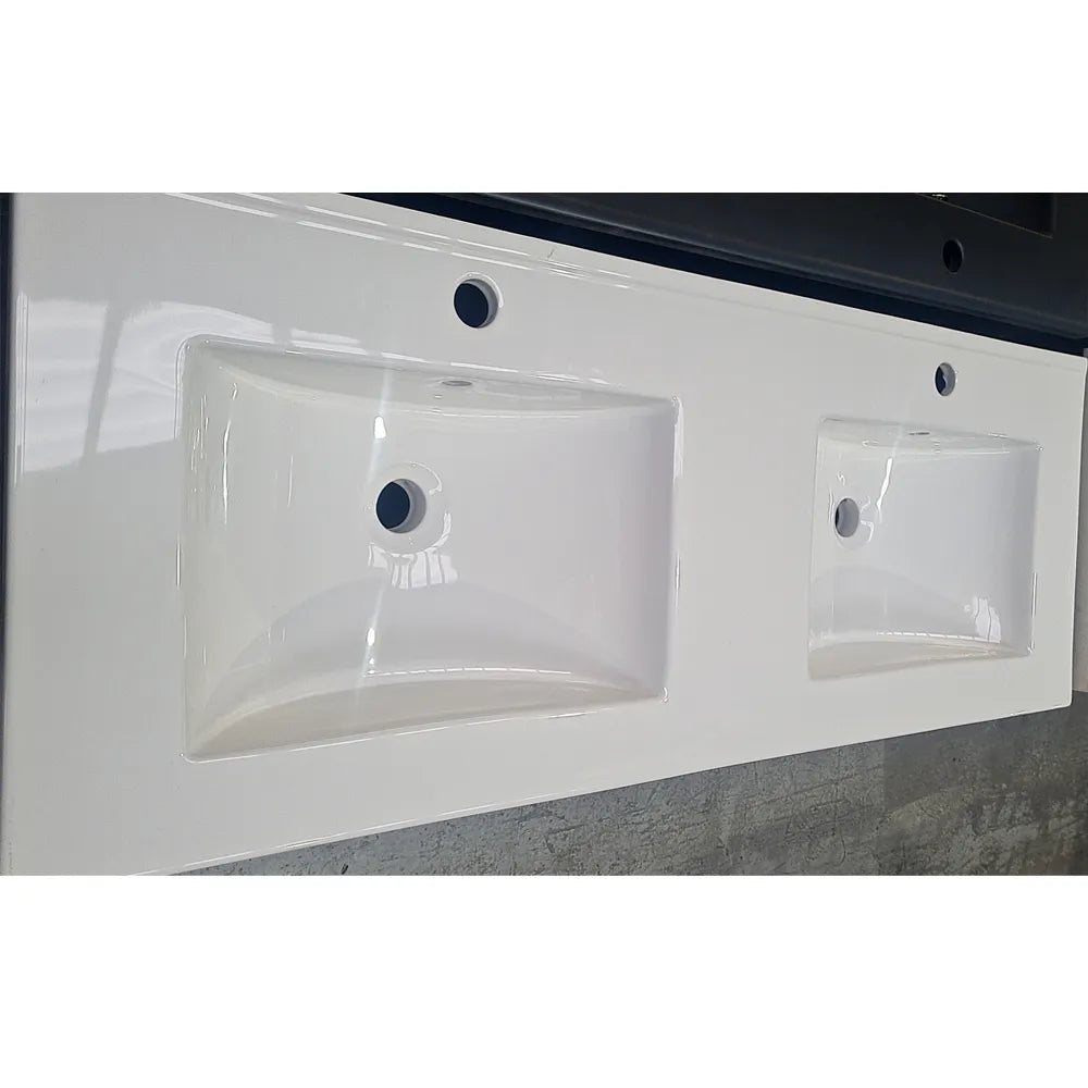 1200MM POLO LIGHT OAK PLYWOOD FREESTANDING VANITY DOUBLE BASIN