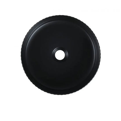 360MM ROUND FLUTED CERAMIC BASIN - MATT BLACK (ABOVE-COUNTER )