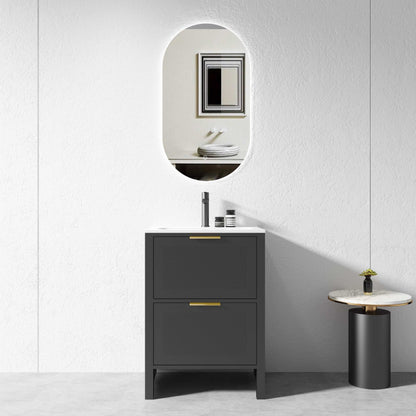600mm MATTE BLACK PLYWOOD FLOORSTANDING VANITY NB - The Tile Collection™
